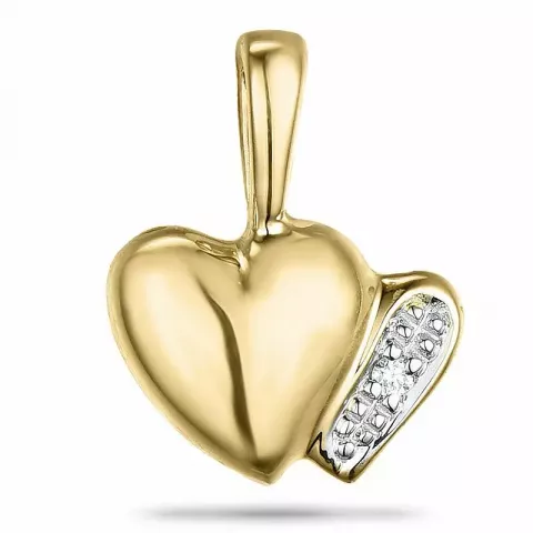 Sydän timanttiriipus 9 karaatti kulta ja valkokultaa 0,005 ct