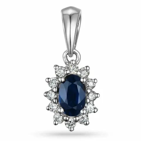 ruusuke safiiri riipus 9 karaatti valkokultaa 0,10 ct 0,35 ct