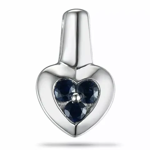 Sydän safiiri riipus 9 karaatti valkokultaa 0,24 ct