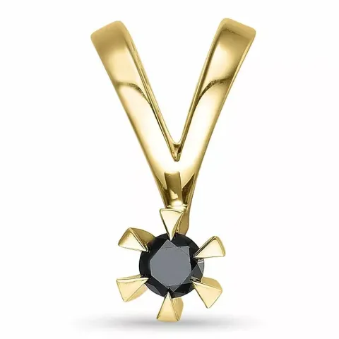 musta solitaire-riipus 9 karaatti kultaa 0,11 ct