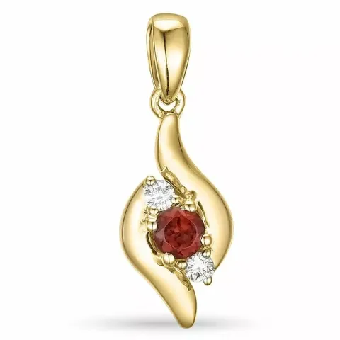 elegantti abstrakti granaatti timanttiriipus 9 karaatti kultaa 0,05 ct 0,15 ct