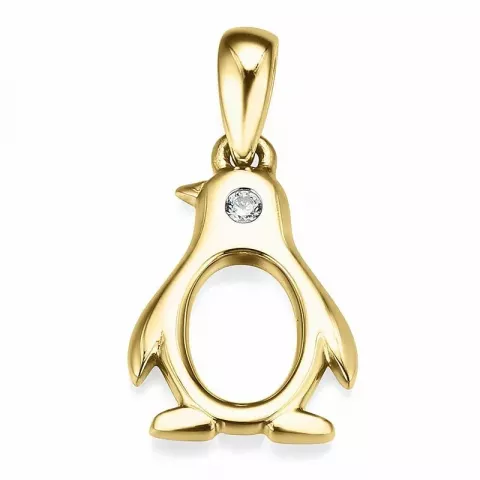 pingviini timanttiriipus 9 karaatti kultaa 0,01 ct