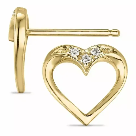 sydän timantti korvarenkaat 9 karaatin kultaa kanssa timantti 