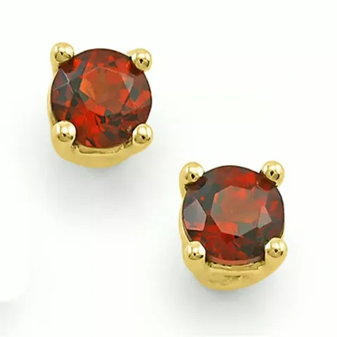 2 x 0,28 ct granaatti solitaire-nappikorvakorut 9 karaatin kultaa kanssa granaatti