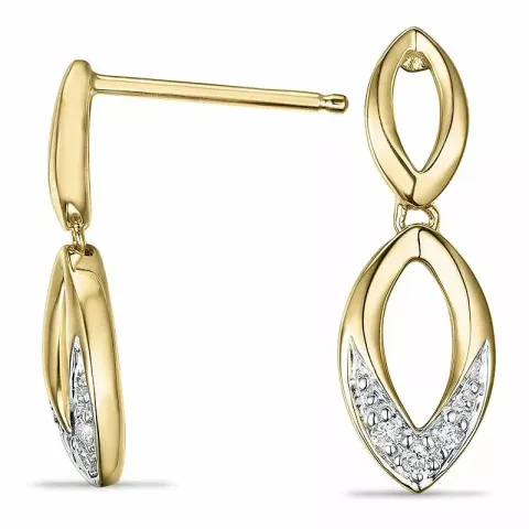 timantti korvarenkaat 9 karaatin kultaa ja valkokult kanssa timantti 