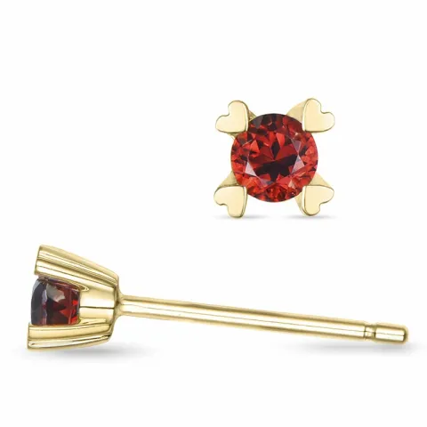 2 x 0,14 ct näytepakkaukset granaatti solitaire-nappikorvakorut 9 karaatin kultaa kanssa granaatti