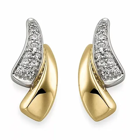 timanttikorvakorut 9 karaatin kultaa ja valkokult kanssa timantti 