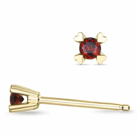 2 x 0,06 ct näytepakkaukset granaatti solitaire-nappikorvakorut 9 karaatin kultaa kanssa granaatti