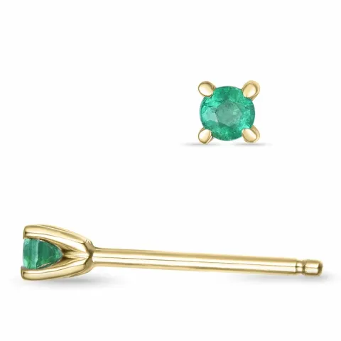 2 x 0,06 ct smaragdi solitaire-nappikorvakorut 9 karaatin kultaa kanssa smaragdi