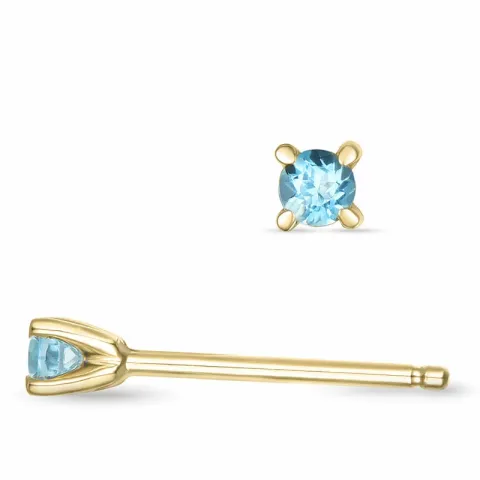 2 x 0,06 ct topaasi solitaire-nappikorvakorut 9 karaatin kultaa kanssa topaasi