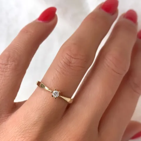 kampanja - timantti solitaire-sormus 14 karaatin kultaa 0,09 ct