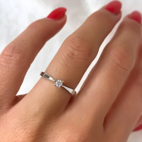 kampanja - timantti solitaire-sormus 14 karaatin valkokultaa 0,09 ct