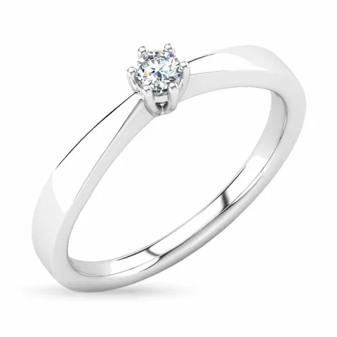 timantti solitaire-sormus 14 karaatin valkokultaa 0,05 ct