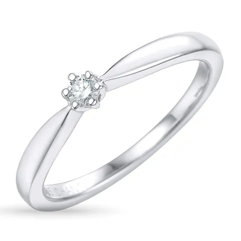 timantti solitaire-sormus 14 karaatin valkokultaa 0,05 ct