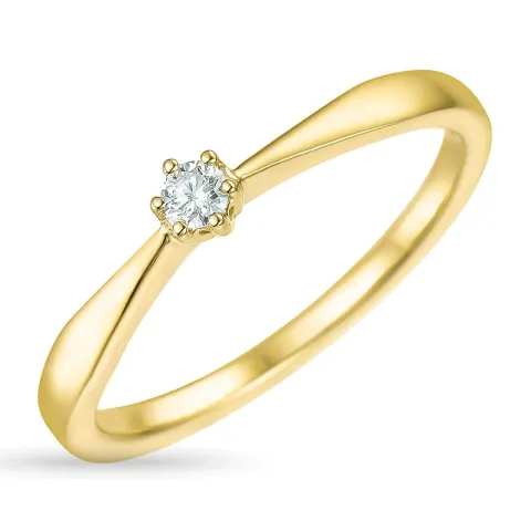 timantti solitaire-sormus 14 karaatin kultaa 0,07 ct