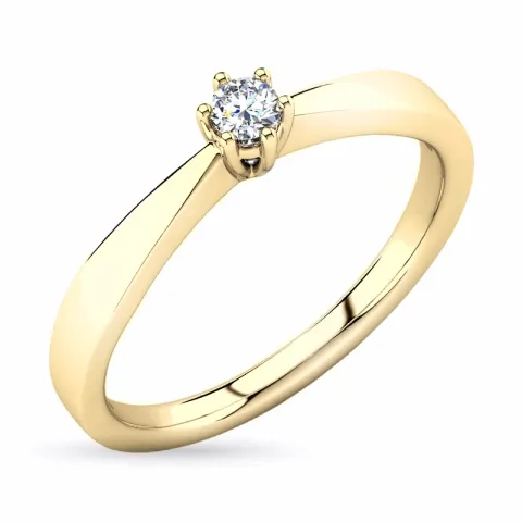 timantti solitaire-sormus 14 karaatin kultaa 0,12 ct