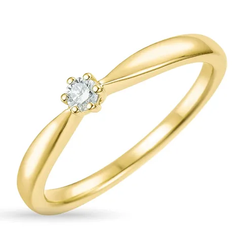 timantti solitaire-sormus 14 karaatin kultaa 0,07 ct