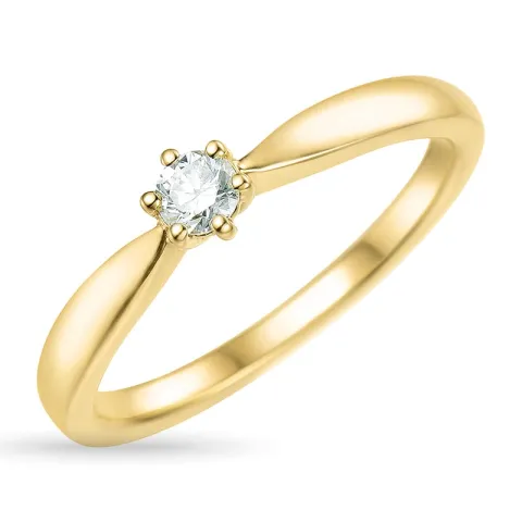 timantti solitaire-sormus 14 karaatin kultaa 0,15 ct