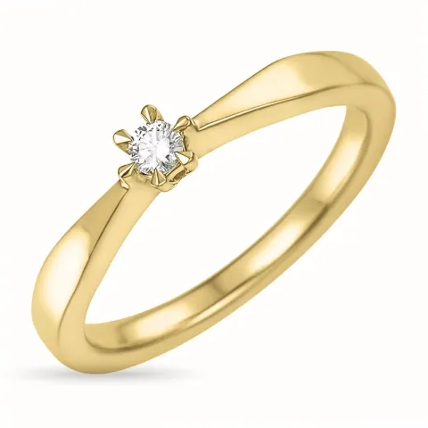 timantti solitaire-sormus 14 karaatin kultaa 0,05 ct