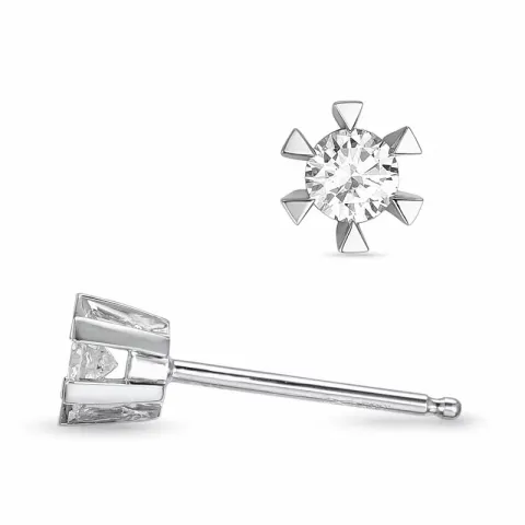 2 x 0,13 ct kampanja - briljantti solitaire-nappikorvakorut 14 karaatin valkokultaa kanssa timantti