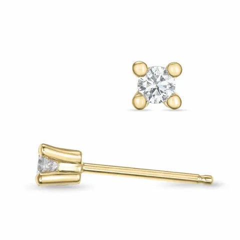 2 x 0,08 ct kampanja - timantti solitaire-nappikorvakorut 14 karaatin kultaa kanssa timantti