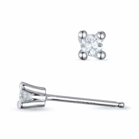 2 x 0,08 ct kampanja - timantti solitaire-nappikorvakorut 14 karaatin valkokultaa kanssa timantti