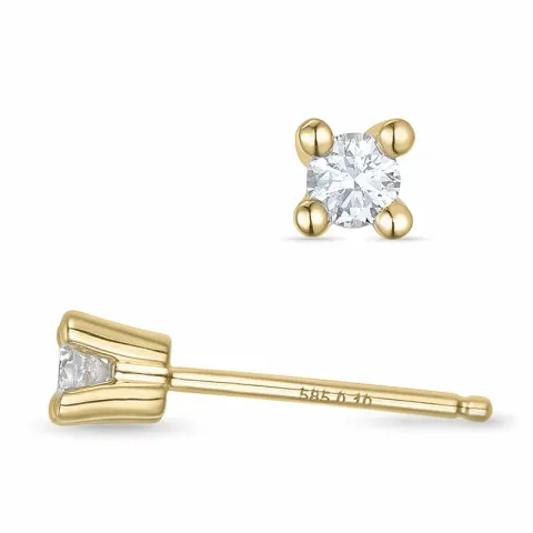 2 x 0,10 ct kampanja - timantti solitaire-nappikorvakorut 14 karaatin kultaa kanssa timantti