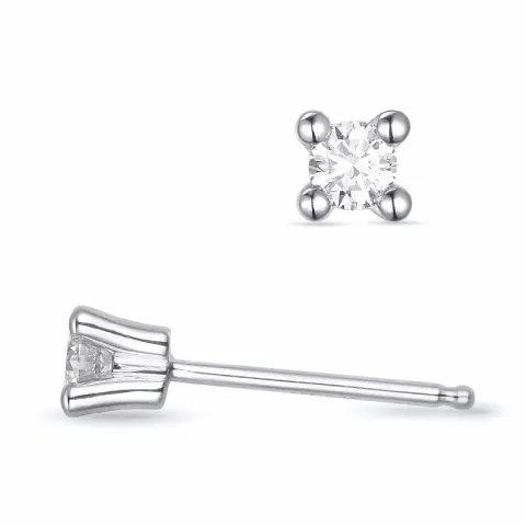 2 x 0,10 ct kampanja - timantti solitaire-nappikorvakorut 14 karaatin valkokultaa kanssa timantti