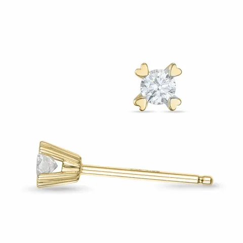 2 x 0,08 ct kampanja - timantti solitaire-nappikorvakorut 14 karaatin kultaa kanssa timantti