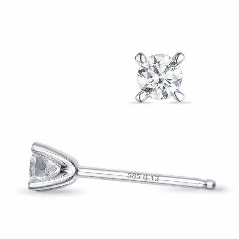 2 x 0,13 ct kampanja - timantti solitaire-nappikorvakorut 14 karaatin valkokultaa kanssa timantti