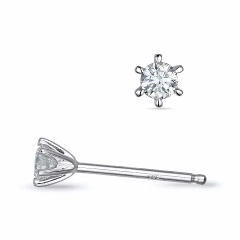 2 x 0,09 ct kampanja - timantti solitaire-nappikorvakorut 14 karaatin valkokultaa kanssa timantti