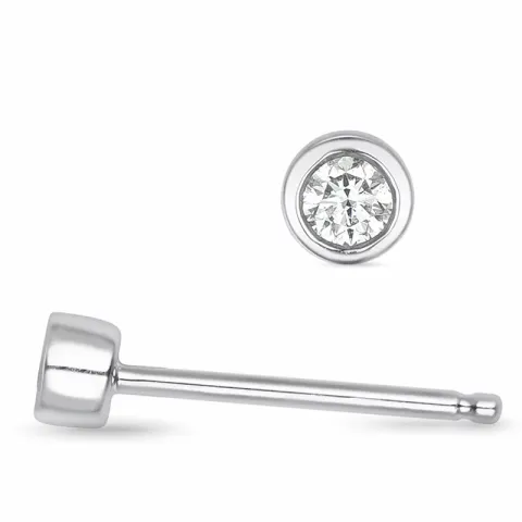 2 x 0,04 ct solitaire-nappikorvakorut 14 karaatin valkokultaa kanssa timantti