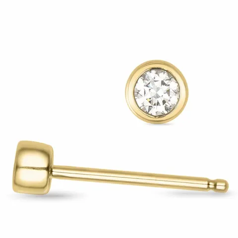 2 x 0,05 ct solitaire-nappikorvakorut 14 karaatin kultaa kanssa timantti