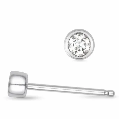 2 x 0,05 ct solitaire-nappikorvakorut 14 karaatin valkokultaa kanssa timantti