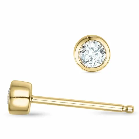 2 x 0,06 ct solitaire-nappikorvakorut 14 karaatin kultaa kanssa timantti