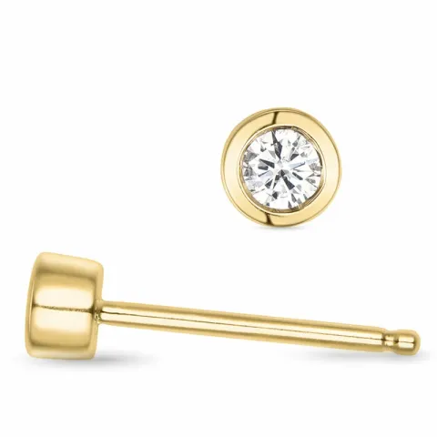 2 x 0,07 ct solitaire-nappikorvakorut 14 karaatin kultaa kanssa timantti