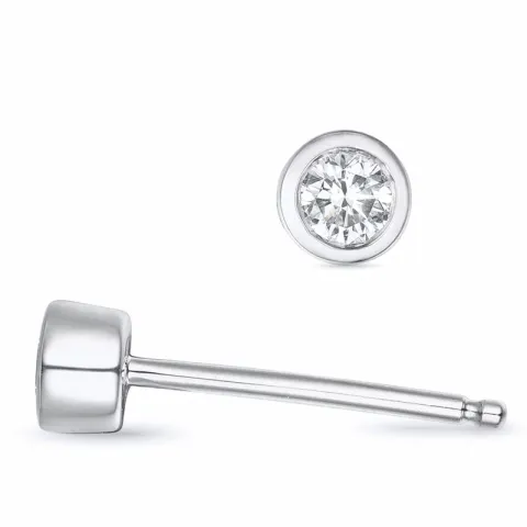 2 x 0,08 ct solitaire-nappikorvakorut 14 karaatin valkokultaa kanssa timantti