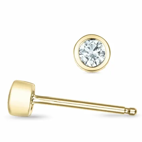 2 x 0,09 ct solitaire-nappikorvakorut 14 karaatin kultaa kanssa timantti