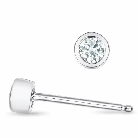 2 x 0,09 ct solitaire-nappikorvakorut 14 karaatin valkokultaa kanssa timantti