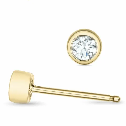 2 x 0,10 ct solitaire-nappikorvakorut 14 karaatin kultaa kanssa timantti