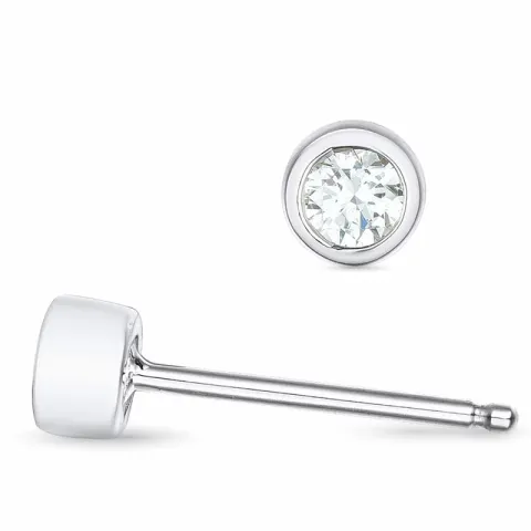 2 x 0,10 ct solitaire-nappikorvakorut 14 karaatin valkokultaa kanssa timantti