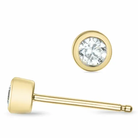 2 x 0,11 ct solitaire-nappikorvakorut 14 karaatin kultaa kanssa timantti