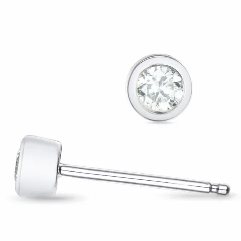 2 x 0,11 ct solitaire-nappikorvakorut 14 karaatin valkokultaa kanssa timantti