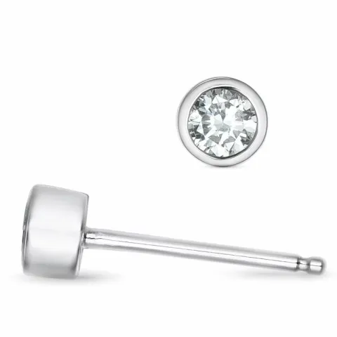2 x 0,12 ct solitaire-nappikorvakorut 14 karaatin valkokultaa kanssa timantti