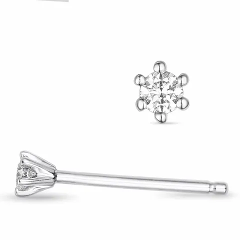 2 x 0,03 ct briljantti solitaire-nappikorvakorut 14 karaatin valkokultaa kanssa timantti 