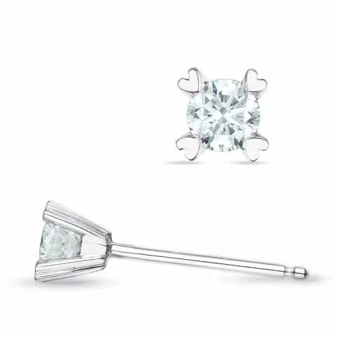 2 x 0,16 ct kampanja - timantti solitaire-nappikorvakorut 14 karaatin valkokultaa kanssa timantti