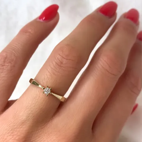 kampanja - timantti solitaire-sormus 14 karaatin kultaa 0,08 ct