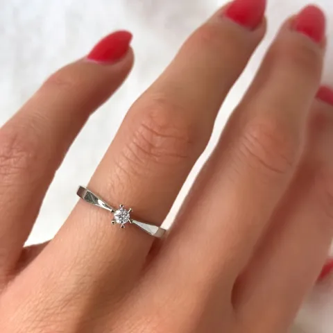 kampanja - timantti solitaire-sormus 14 karaatin valkokultaa 0,08 ct