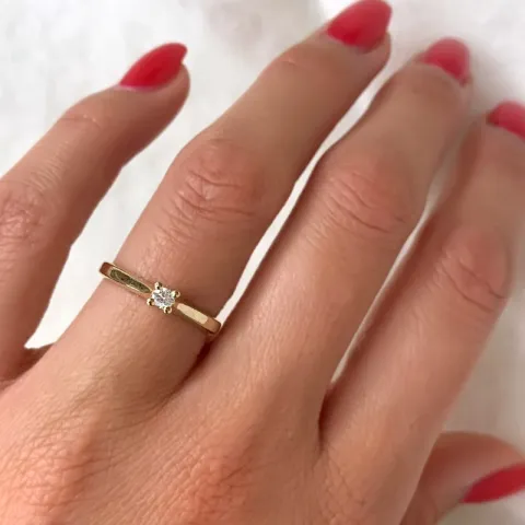 kampanja - timantti solitaire-sormus 14 karaatin kultaa 0,08 ct