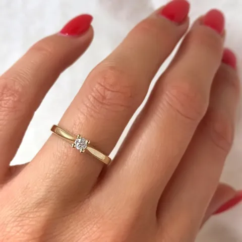 kampanja - timantti solitaire-sormus 14 karaatin kultaa 0,12 ct